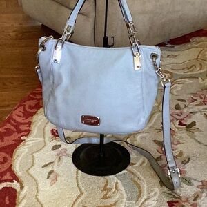 Michael Kors gray two way bag, EUC. Silver hardware. Includes crossbody strap.